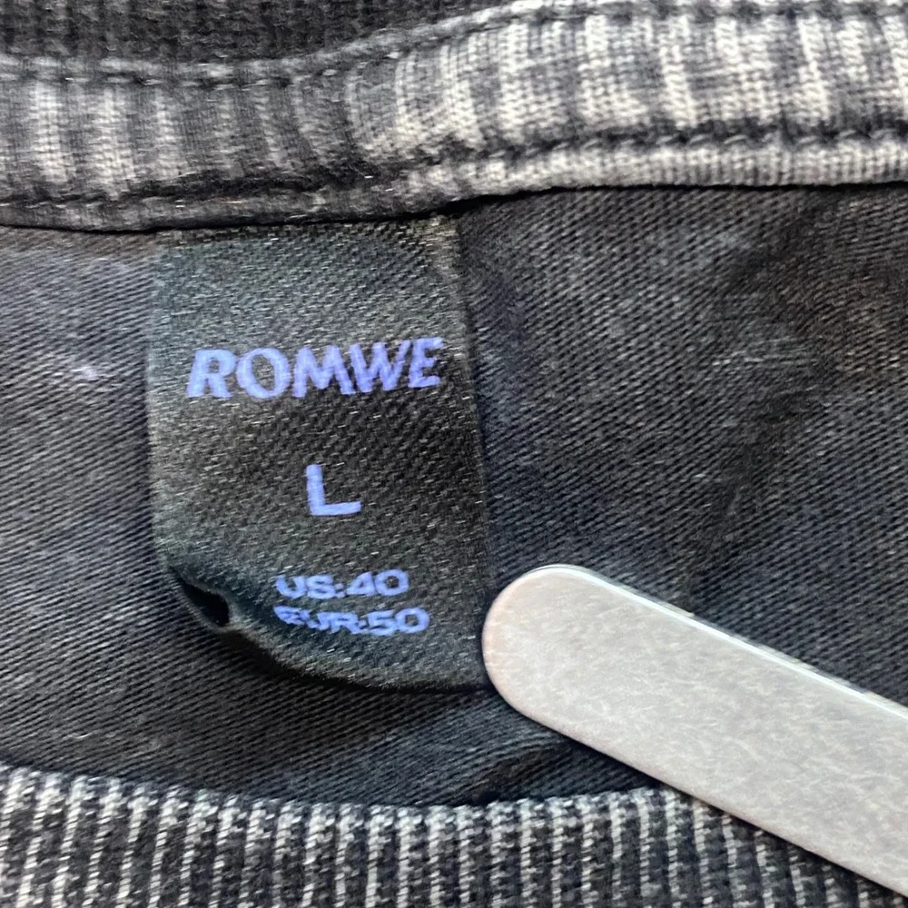 Romwe Los Angeles Graphic Shirt Sz L Mens Gray Streetwear Acid Wash Short Sleeve